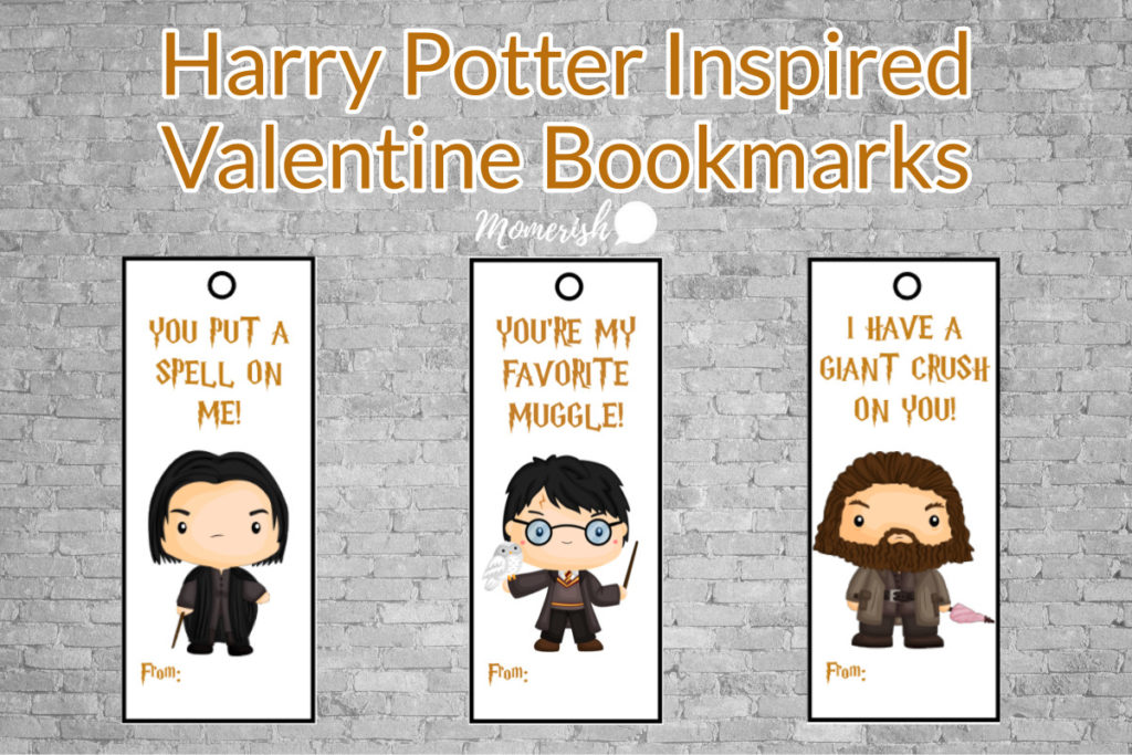 Harry Potter valentine's day printable bookmarks