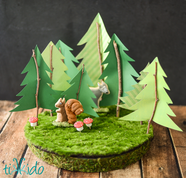 Rustic woodland paper tree cake topper tutorial