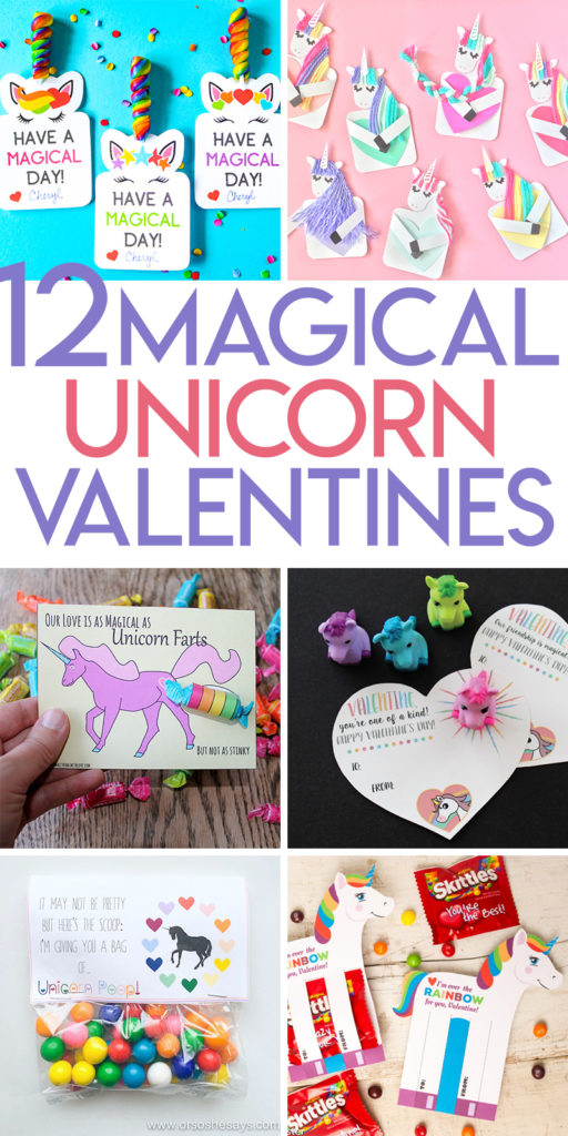 12 magical unicorn valentines