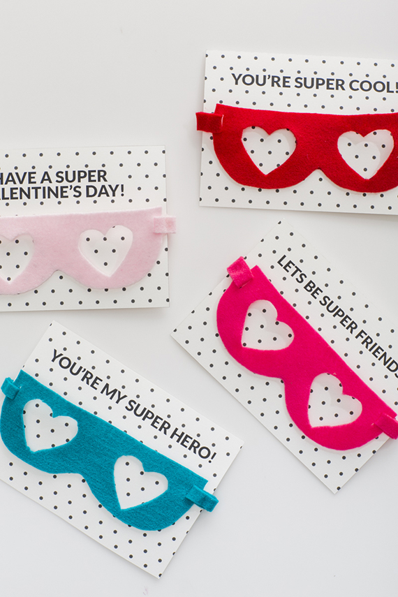 felt superhero mask valentine tutorial