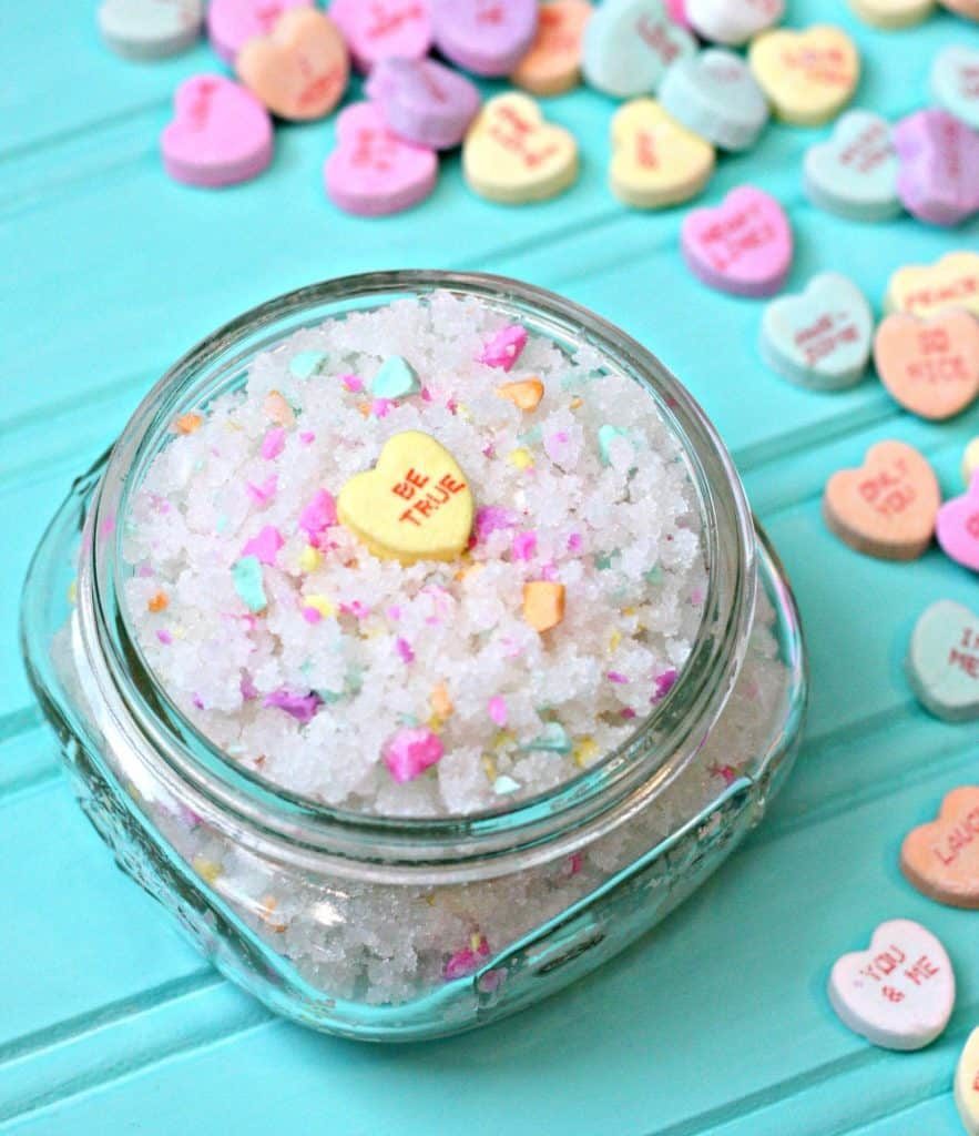 conversation hearts sugar scrub valentine's day tutorial