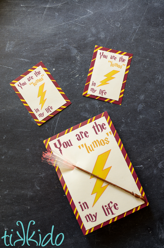 LED light up harry potter free printable valentine tutorial