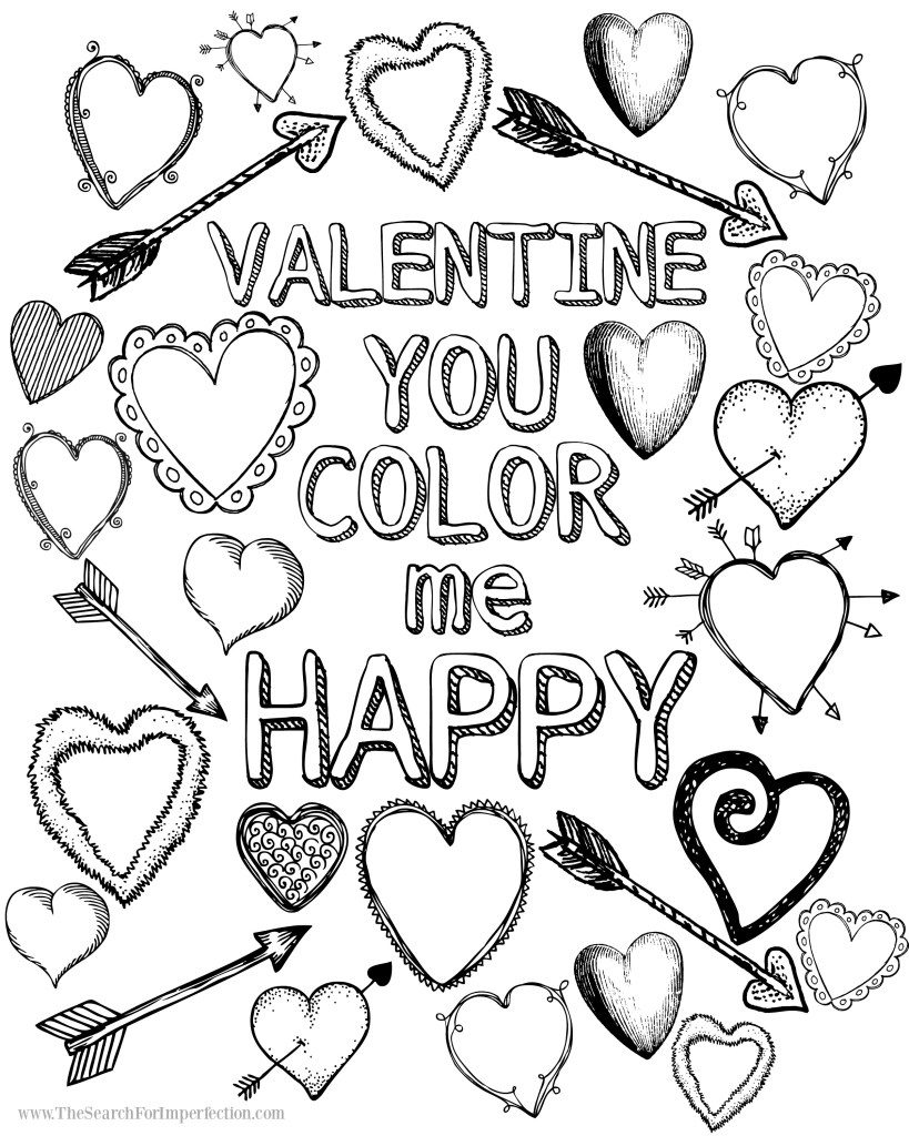 color your own printable valentine