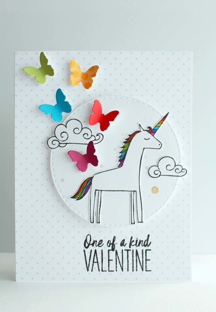 Magical unicorn valentine's day card