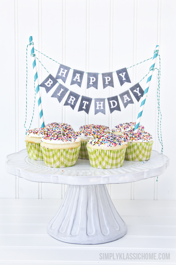 printable chalkboard cake bunting