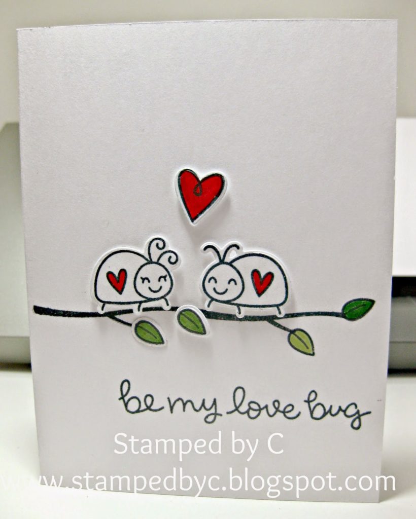 stamped love bug Valentine's day card tutorial