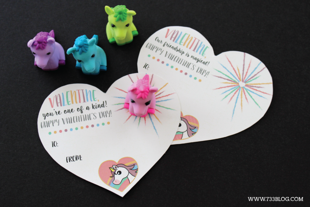 Printable unicorn valentines