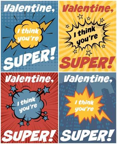 free printable superhero valentines