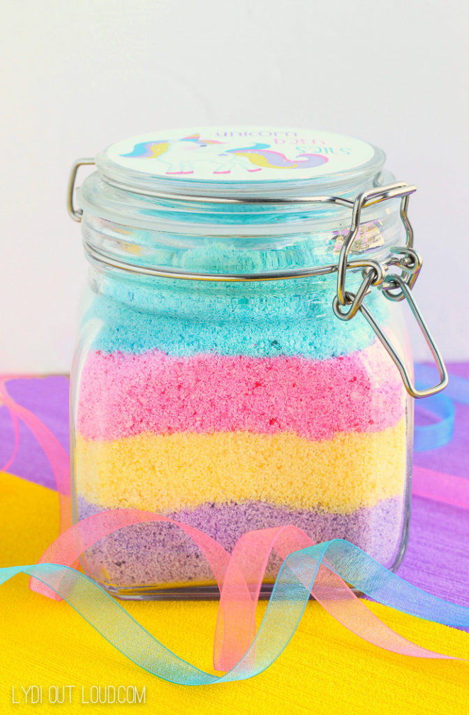 Unicorn fizzy bath salts tutorial