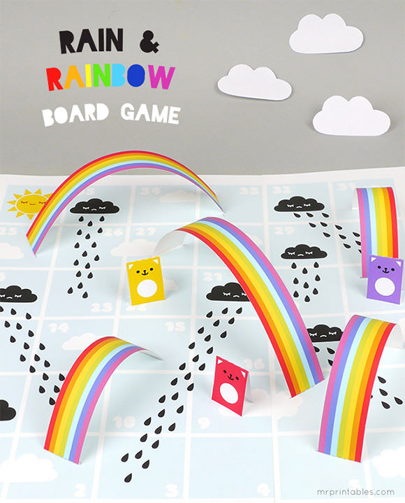 Rainbow printable DIY board game