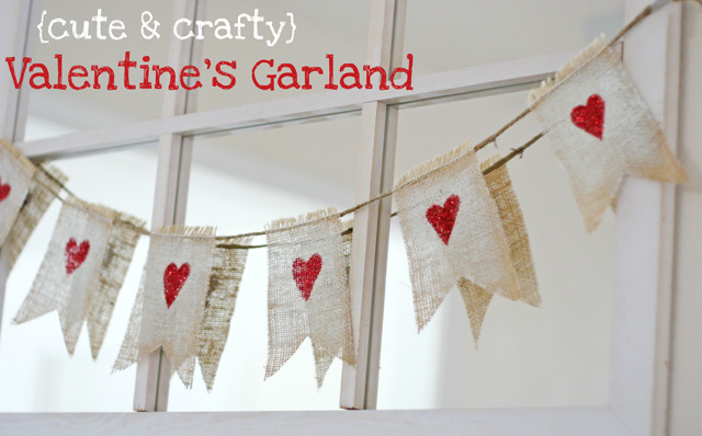 burlap valentine's day garland tutorial