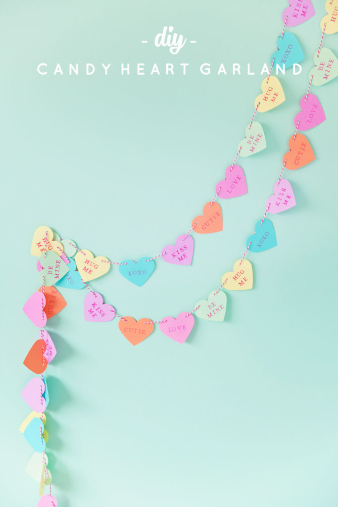 DIY Candy hearts valentine's day garland tutorial