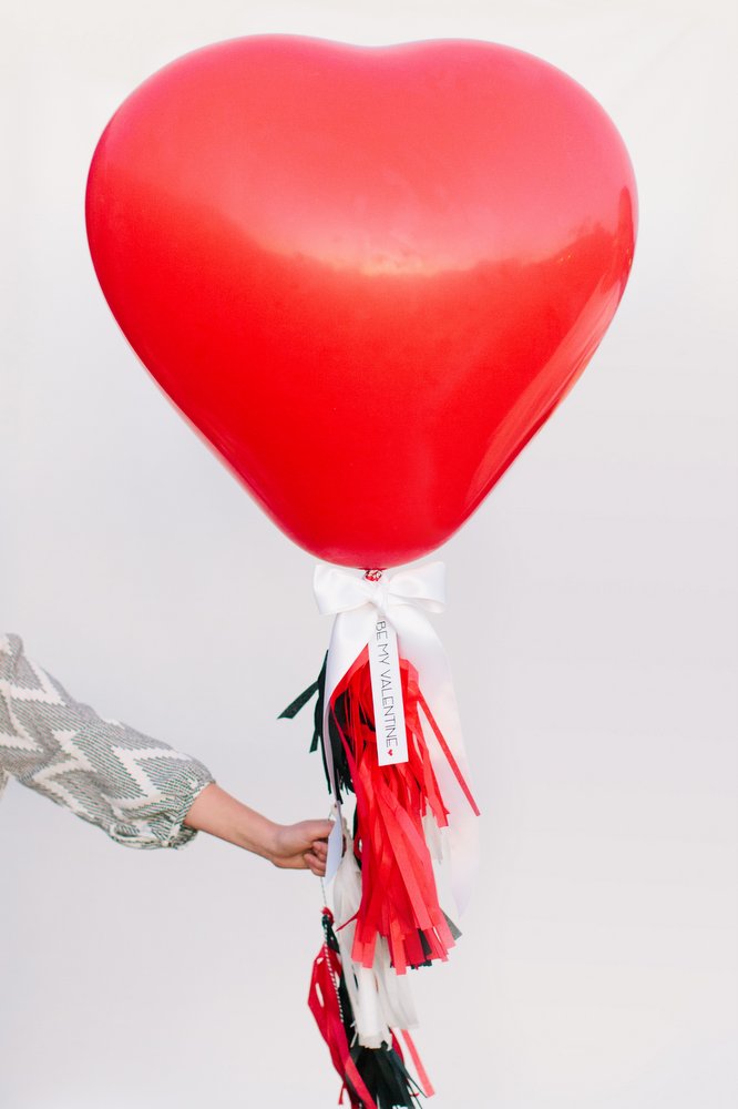 DIY valentine's day balloon tassels