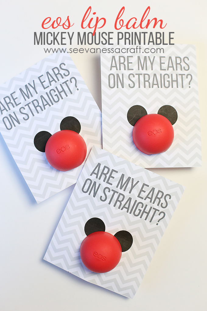 EOS Lip balm Mickey Mouse Disney valentines craft