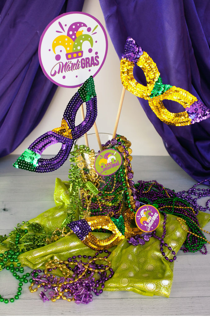 mardi gras centerpiece tutorial