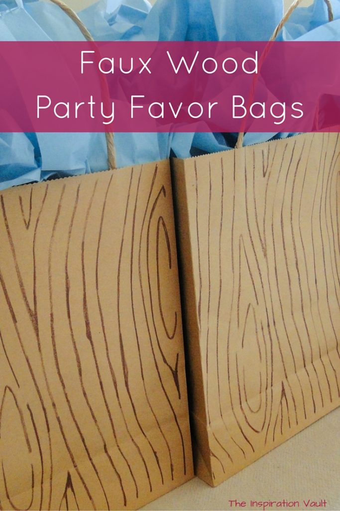 Faux wood grain favor bag tutorial
