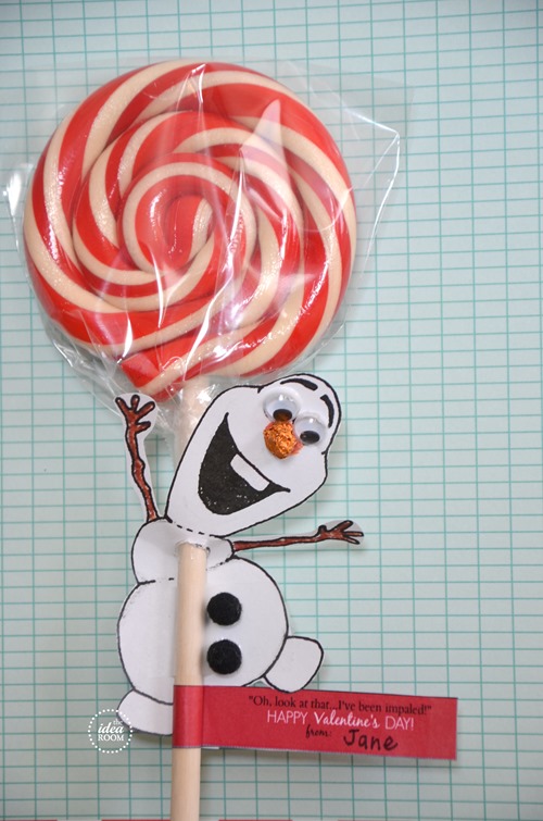 Olaf Frozen lollipop valentine tutorial
