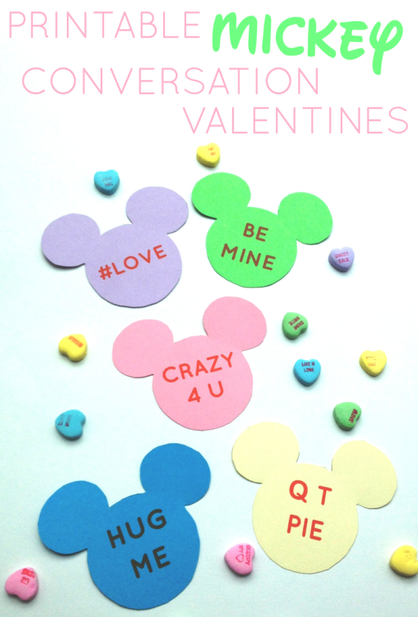 Mickey Mouse conversation heart style valentines tutorial