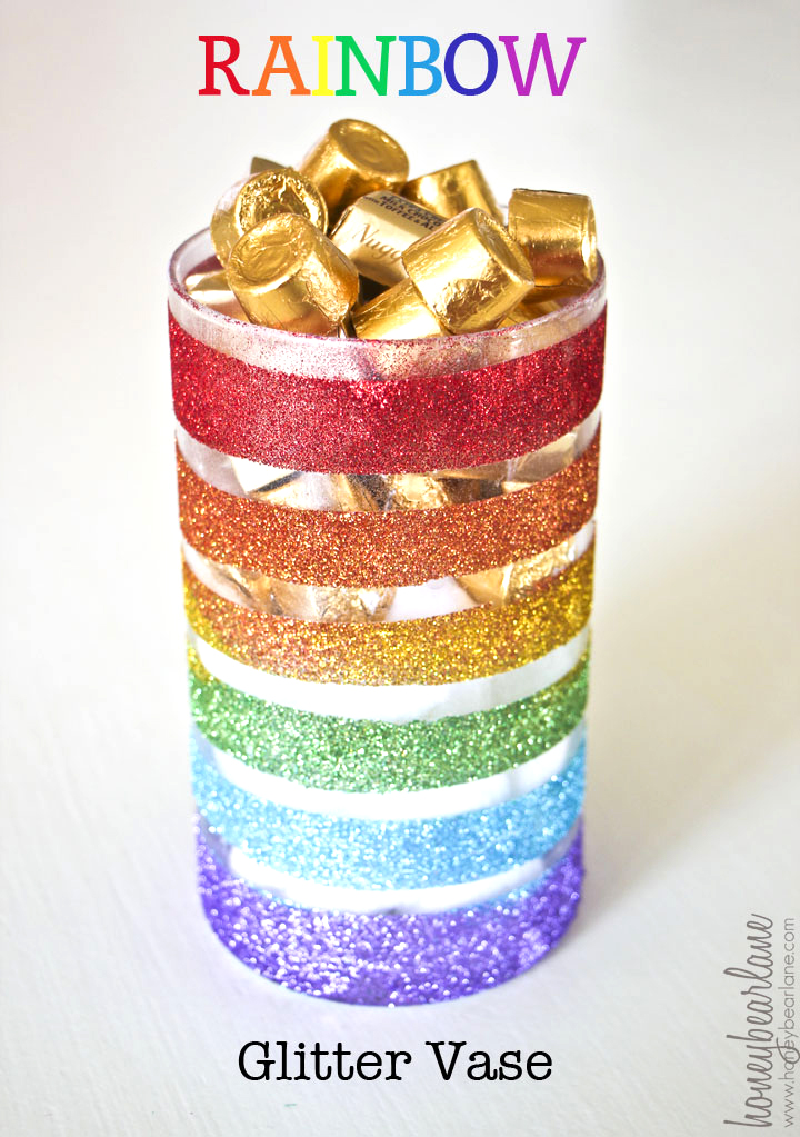 Rainbow glitter vase DIY tutorial