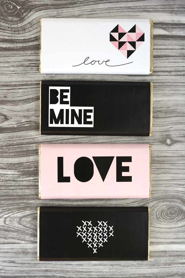 Printable valentine's day chocolate bar wrappers