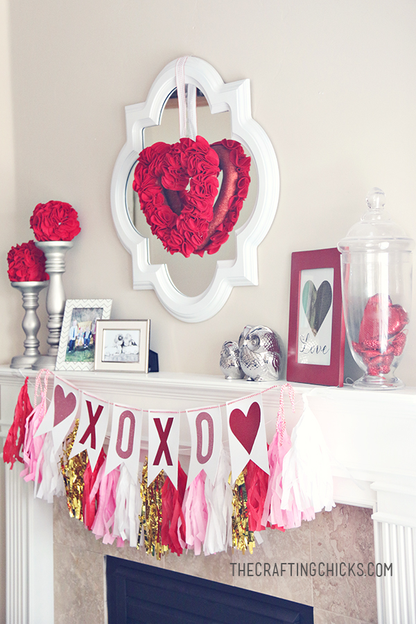 layered tassel garlands for Valentine's day