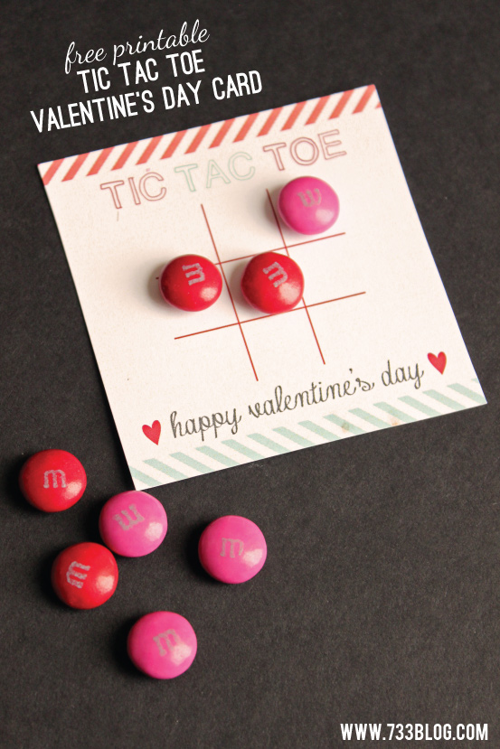 Tic Tac Toe printable valentine