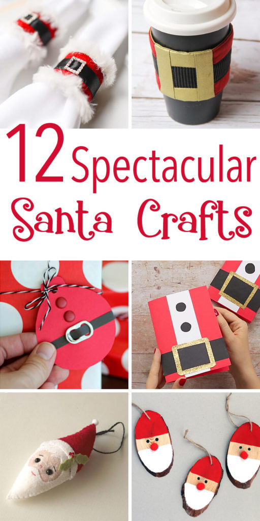 Collage of 12 spectacular Santa Claus Crafts to make this Christmas.